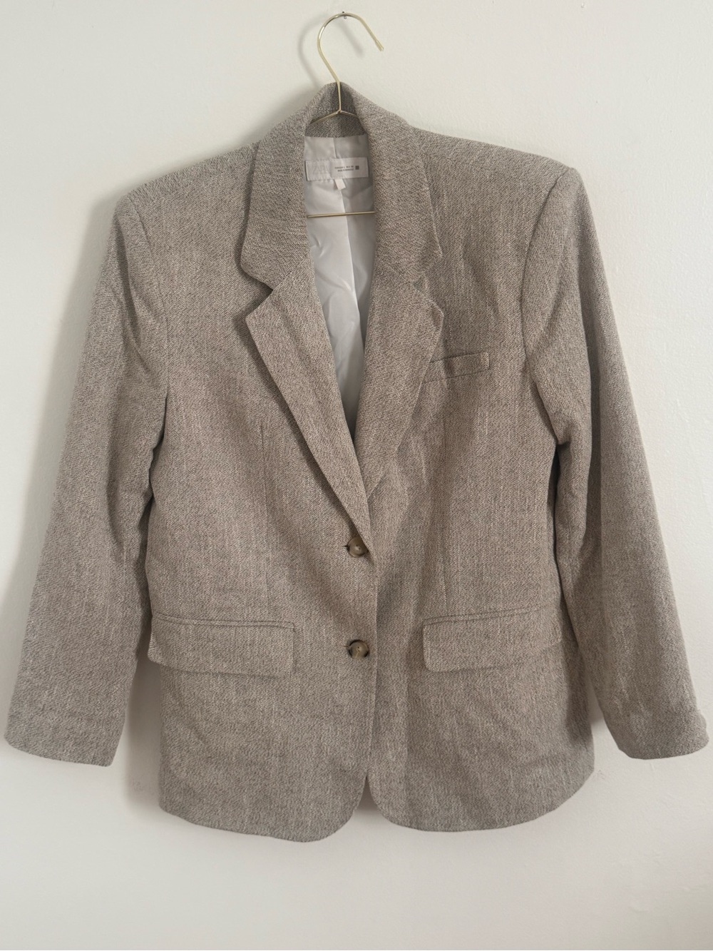Linen/oatmeal coloured two button blazer